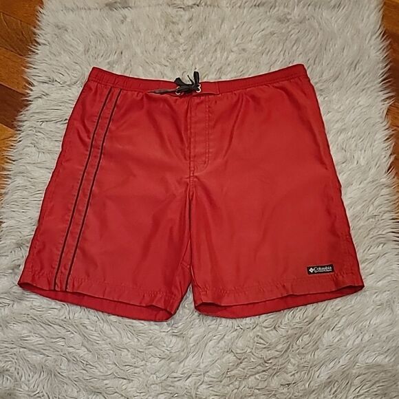 Columbia mens red and black polyester swim trunks‎ size medium - Picture 1 of 5